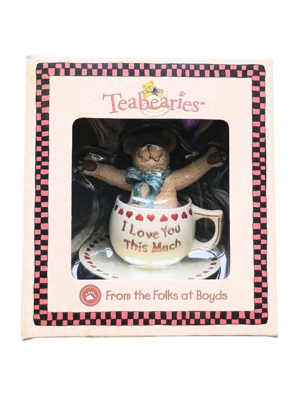 Vintage Boyds Teabearies "I Love You This Much" Bear In Teacup Style #24316